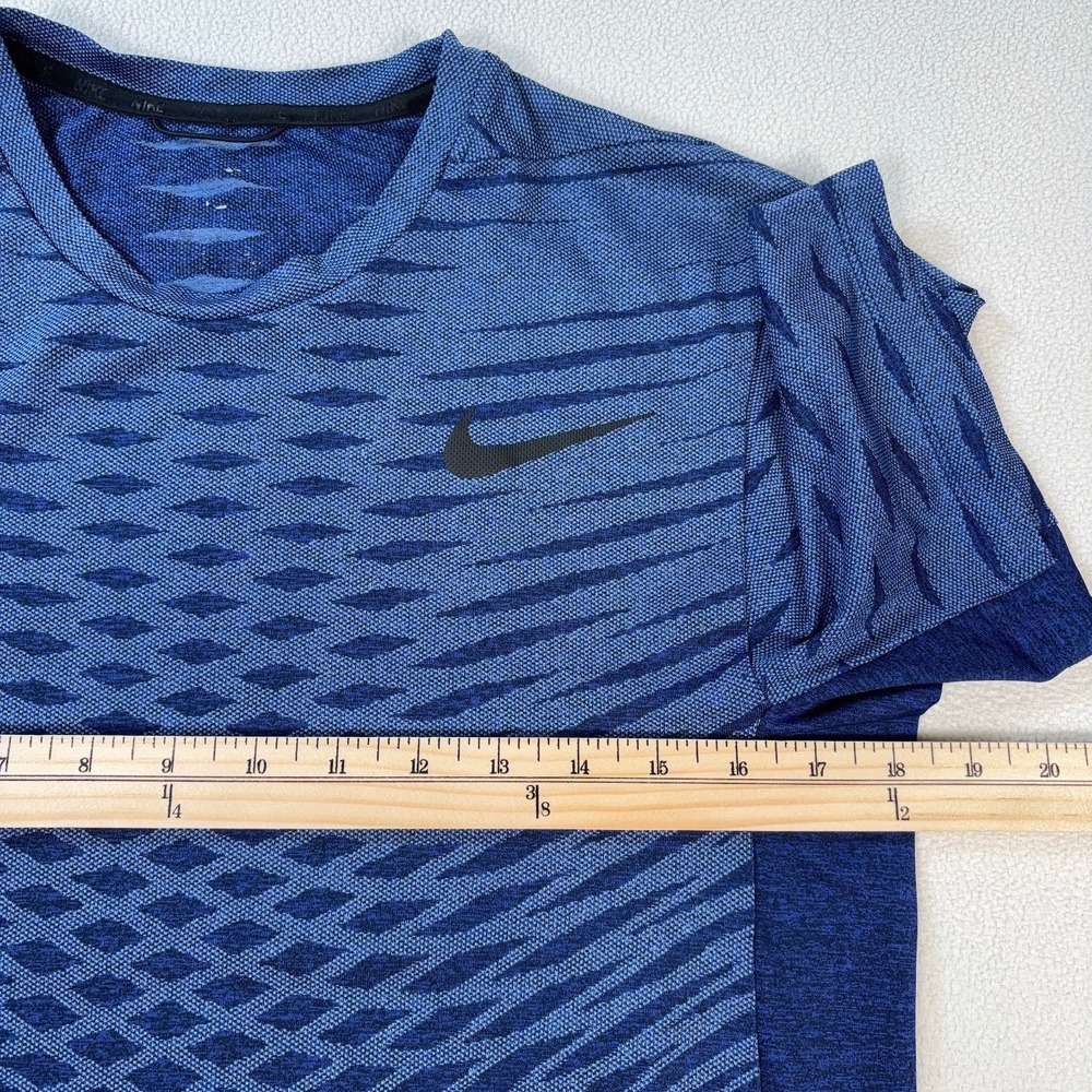 Nike Ultimate Dry Shirt Men's S Blue Geometric Dri-Fit Stretch Gym Training Top - Picture 9 of 15